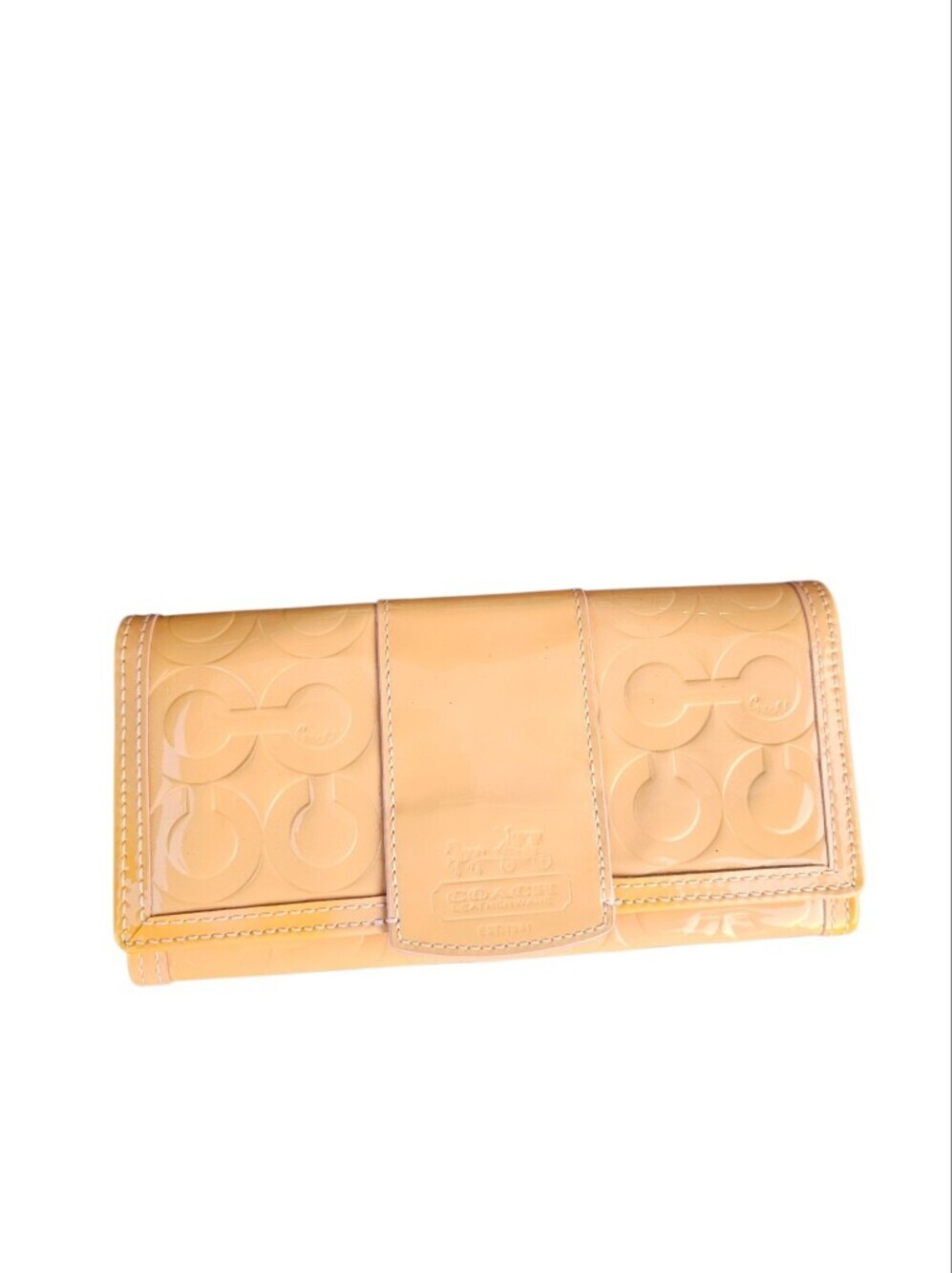 NWT Coach Patent Leather Signature Women's Pink and Peach Gradient Wallet